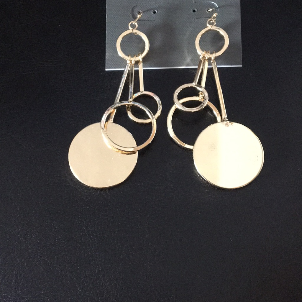 Magnificent Designer Triple Pendulum Gold Earrings